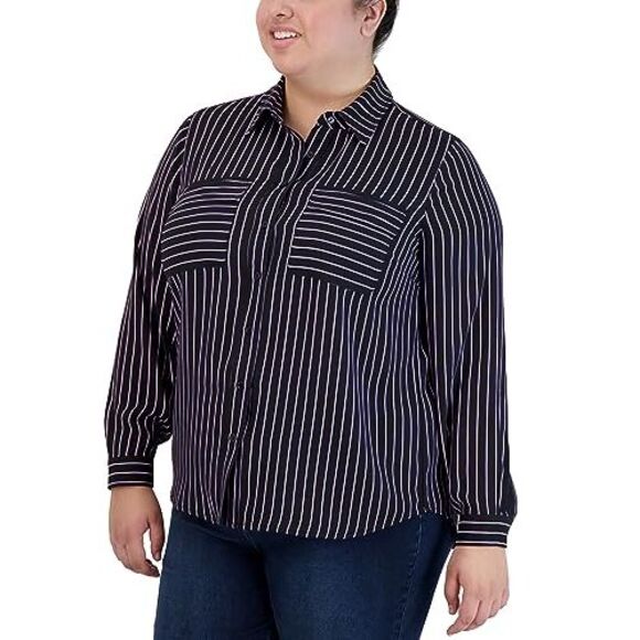 Jones New York Plus Size Utility Blouse - Picture 2 of 3